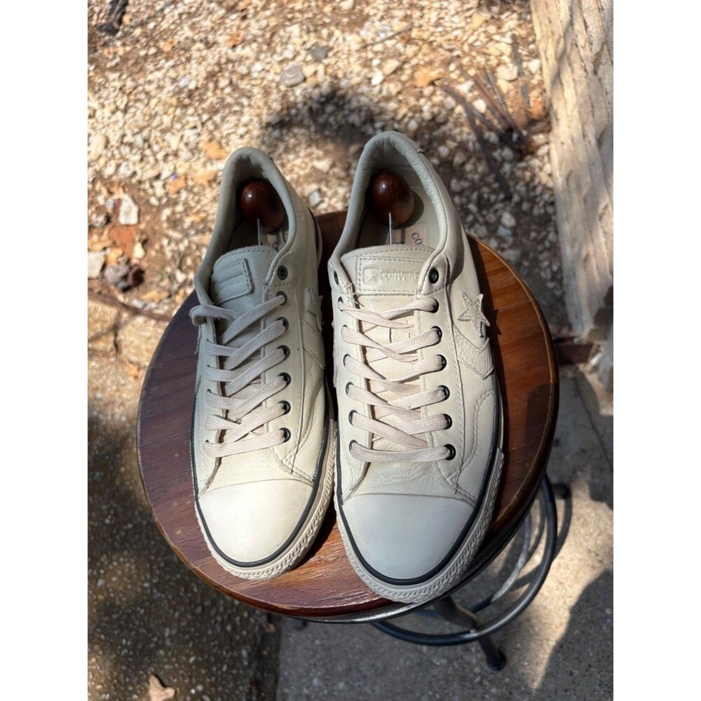 Converse x John Varvatos Star Player Mens Size 9 Leather Distressed White Ivory - Picture 6 of 10